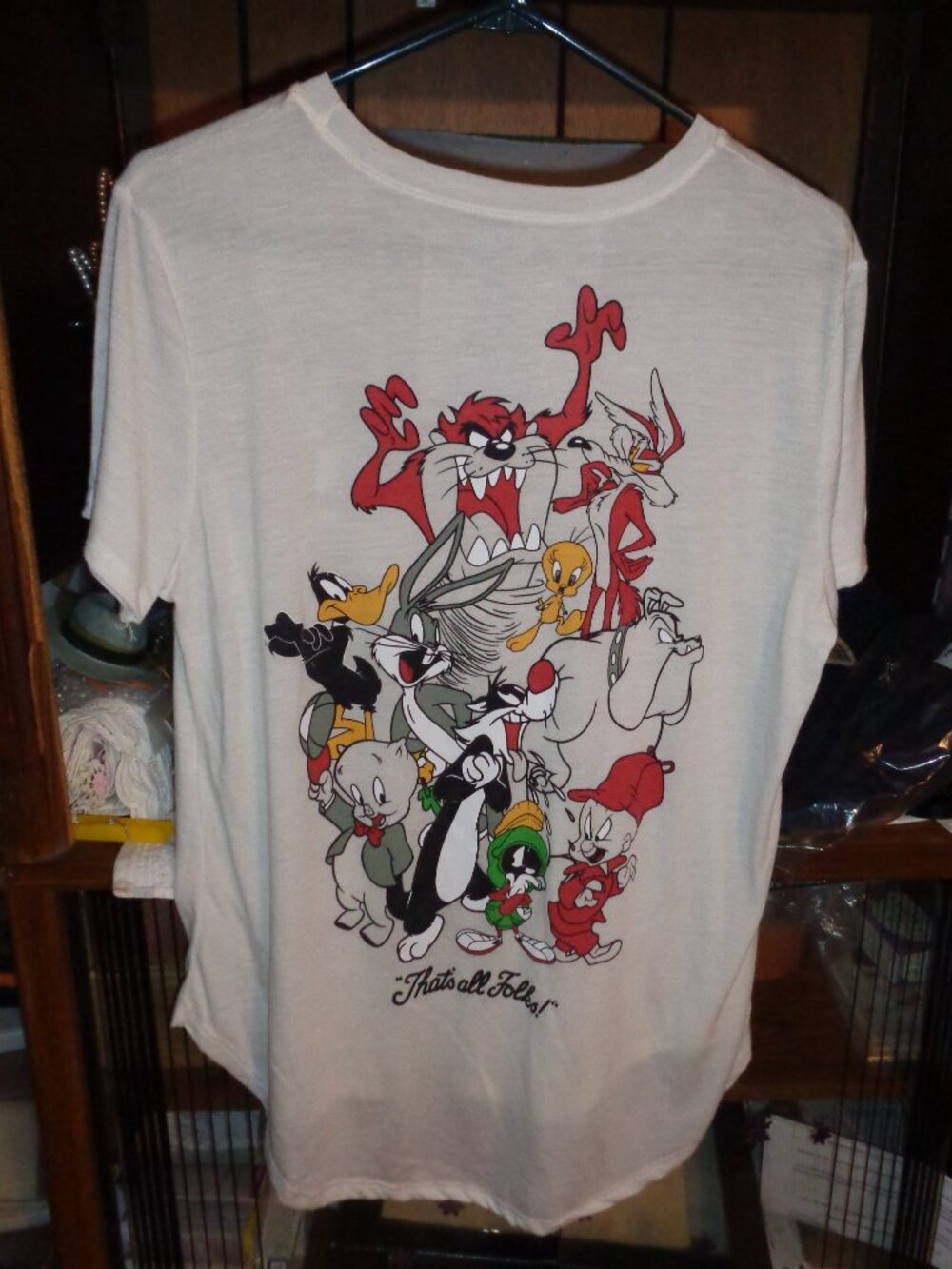 LOONEY TUNES THATS ALL FOLKS! LIGHT TEE SHIRT-SZ XXL-NEW SOFT